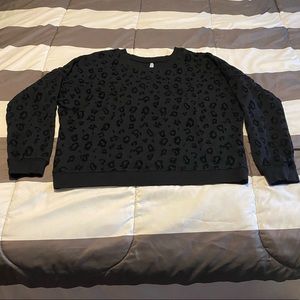 Z Supply Leopard Print Crew Neck Sweatshirt